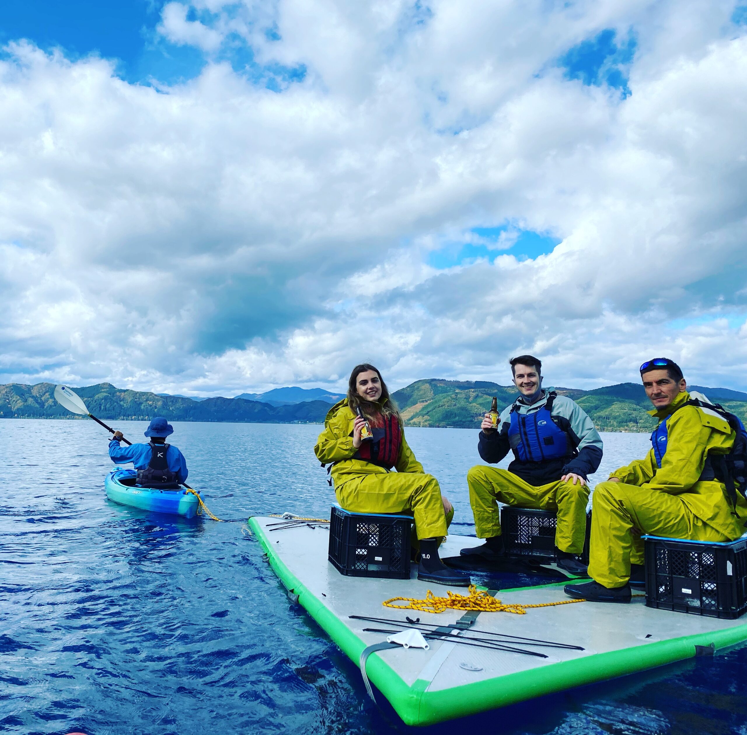 It is fun to sink a beer! Leisurely drink time at the lake