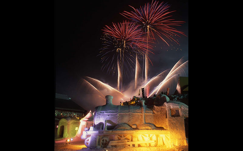 Tazawako Highland Snow Festival Fireworks Display